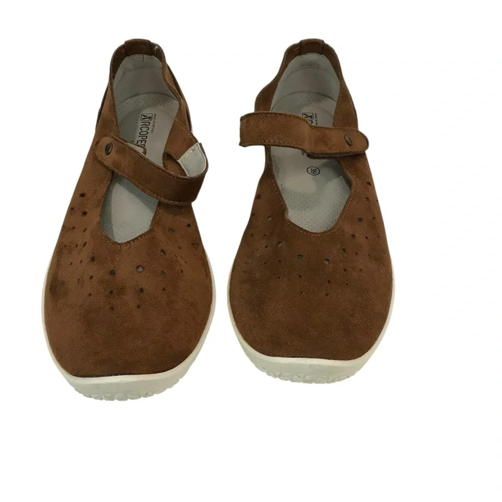 Arcopedico Sisley Gal Brown Suede Mary Jane Flats Size 8 EU 39